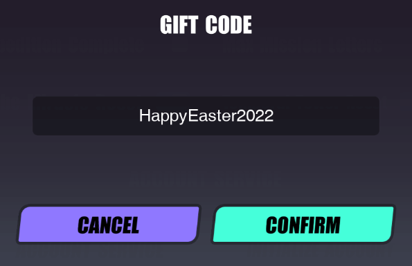 enter the gift code from the list